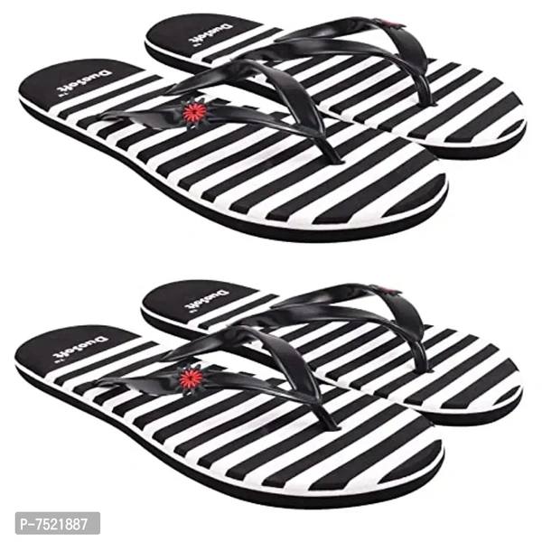 Duosoft Stylish Comfort Super Soft, Casual Durable Anti-Skid, Light Weight Fabrication Flip Flop Slipper For Womens Girls, Material: Eva, (DS-005), Pack of 2, Size: 4 to 8.