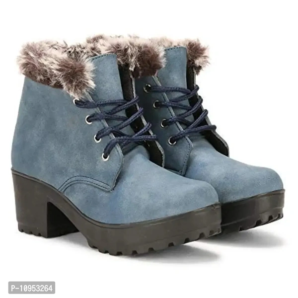 Rodricks Stylish and Comfortable Ankle Length Boots for Women & Girls Sky Blue