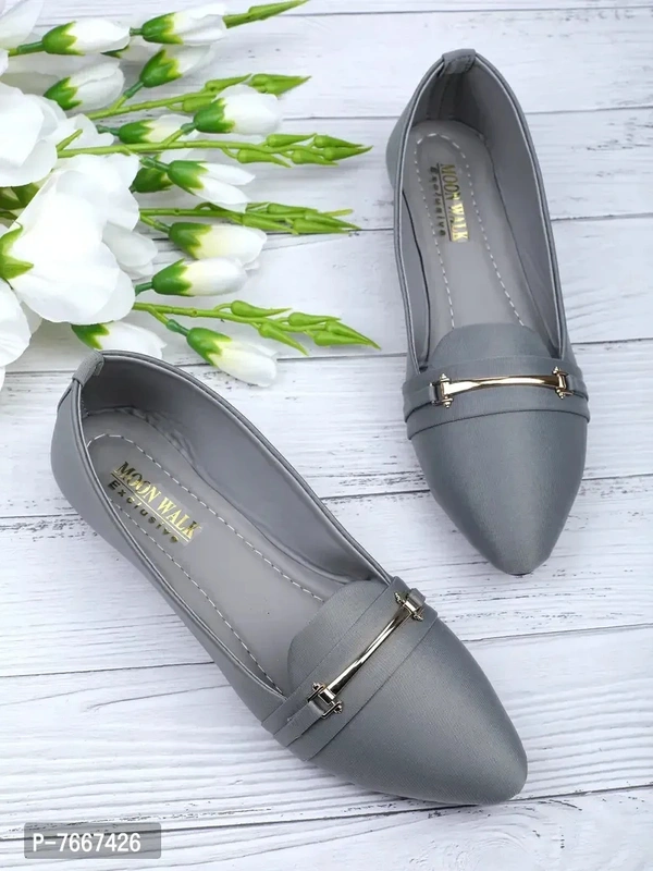 Comfortable Grey Synthetic Solid Bellies For Women