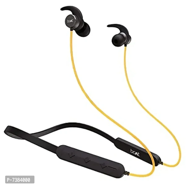 LEZZIE Rockerz 255 Pro in Ear Bluetooth Neckband with Upto 10 Hours Playback, ASAPtrade; Charge, IPX5, boAt Signature Sound Integrated Controls(Raging YELLOW)