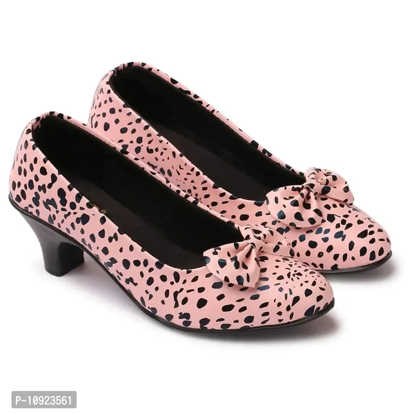 Stylish Fancy Synthetic Heel Dots Design Bellerinas For Women And Girls