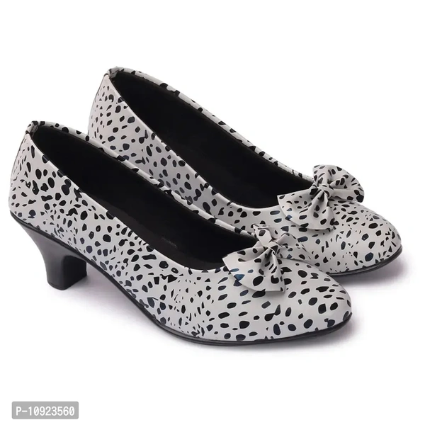 Stylish Fancy Synthetic Heel Dots Design Bellerinas For Women And Girls