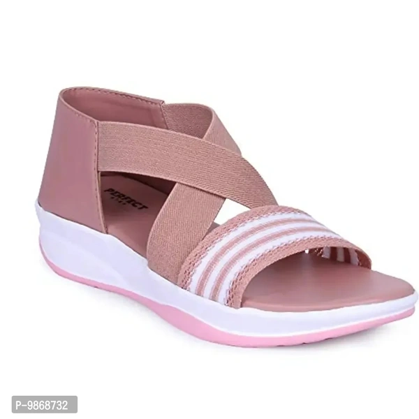 perfect step Stylish Flotter Striped Design sandals for Women's/Girls (Pink, numeric_7) 
