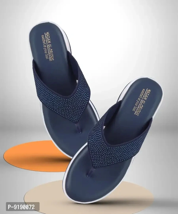 Elegant Blue Synthetic Leather Sandals For Women And Girls