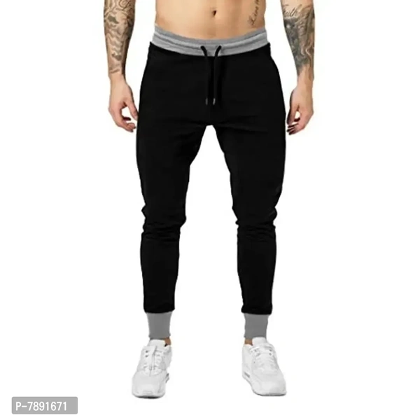 THE ARCHER Men's Regular Fit Joggers (JOGBLACK1_Black_Small)