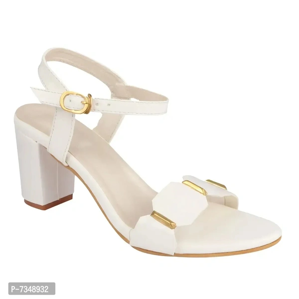 Stylish White Synthetic Solid Heels For Women