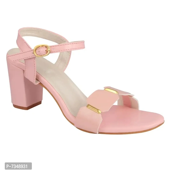 Stylish Pink Synthetic Solid Heels For Women