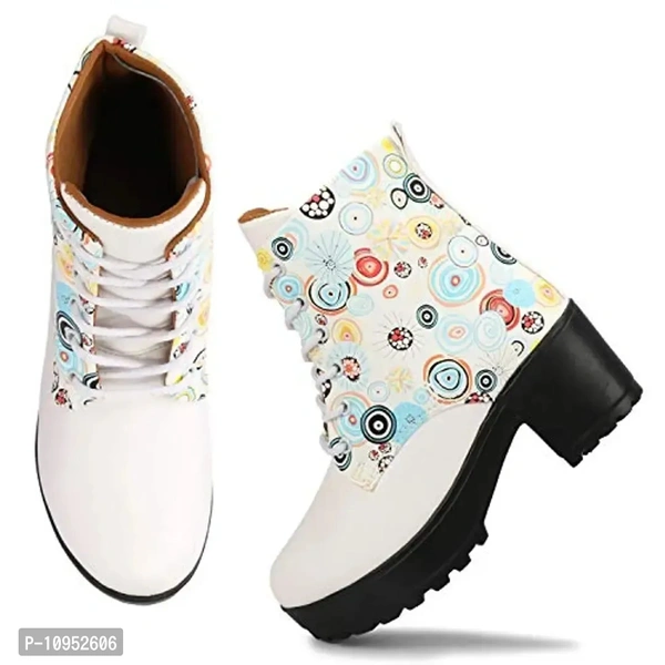 Rodricks Latest Collection, Comfortable & Stylish Synthetic Leather Ankle Length Long Boots for Women's and Girl's White