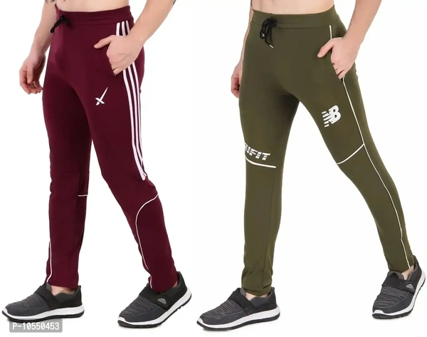 Stylish Cotton Lycra Streachable Regular Track Pants For Men