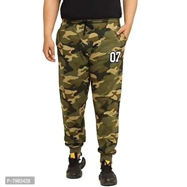 RodZen Men's Cotton Plus Size Regular Fit Camouflage Trackpants(PRZT1SEVENCAMOGREEN-3XL_Green_XXX-Large)