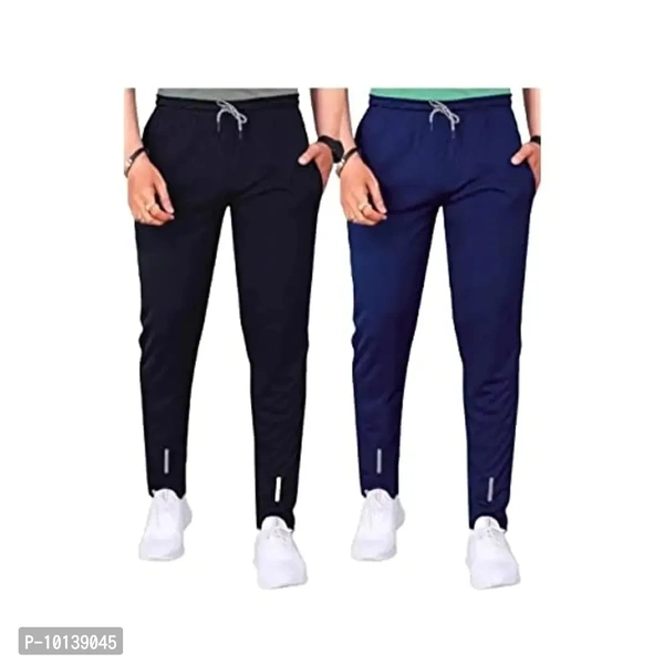 Malakar Men's Track Pants/Joggers (Pack of 2) | Lycra Blend Lowers with 2 Side Pockets