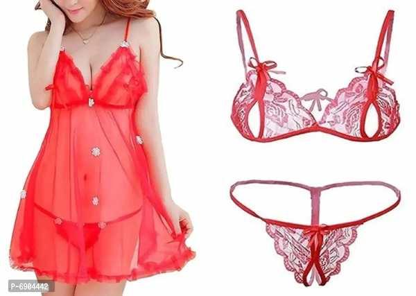 Babydoll Lingerie Set for Honeymoon for Woman with G String Thongs
