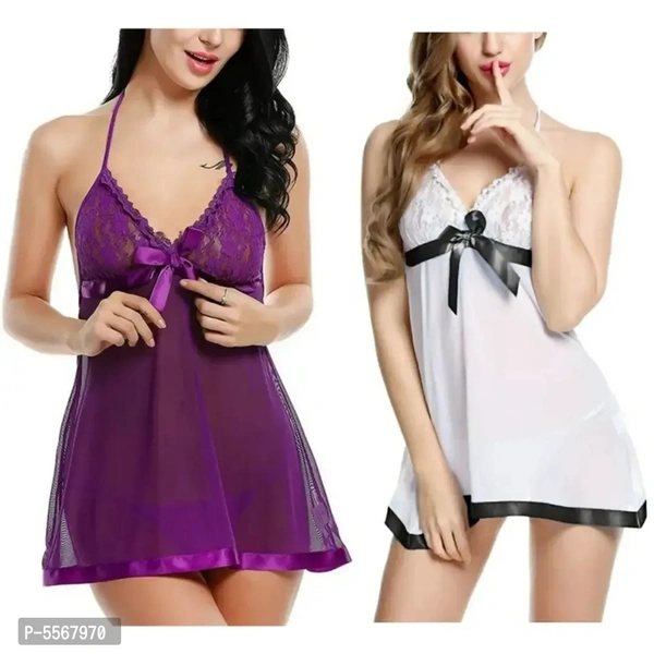 Women's Multicoloured Sexy Night Dress Combo