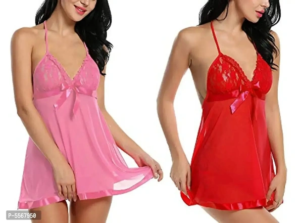 Women's Multicoloured Sexy Night Dress Combo