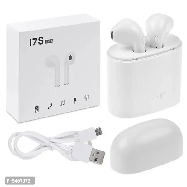 TWS-i7 Double Wireless Bluetooth Headphones V4.2 in-Ear Stereo Earbud Headset With Charging Box Smart Headphones (White)