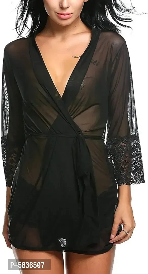 Women babydoll nightwear Robe with panty