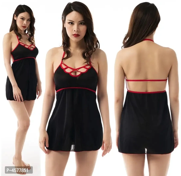 Black Satin Bridal Baby Dolls