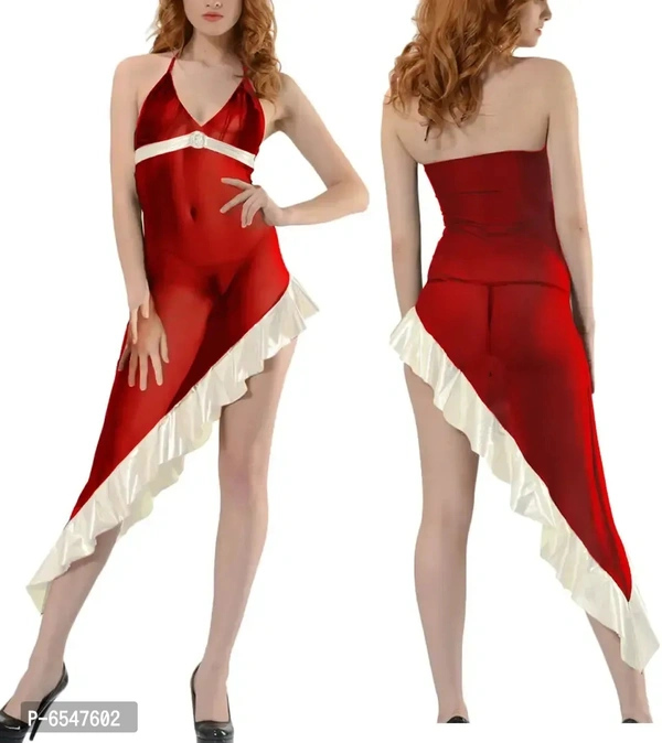 Stylish Net Self Design Women Sexy Babydoll Night Dress