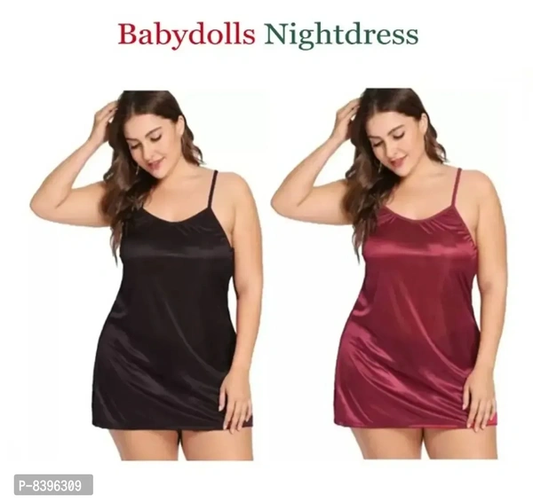 Adorable Women Attractive Baby dolls Dresses Nightwear Sexy Night Dresses Free Size (28 to 36 Inch)