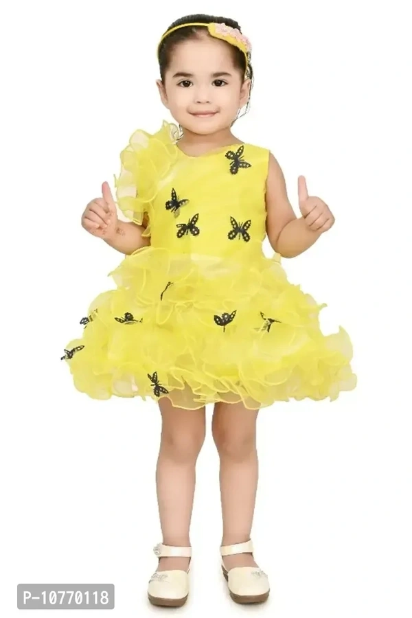 Classic Net Embellished Dress for Kids Girls