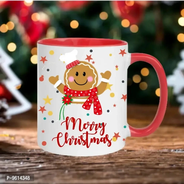 Ceramic White Printed Coffee Mug For Christmas Gift For Couple And Friends
