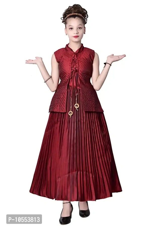 Stylish Girls Silk Blend Grown Dress