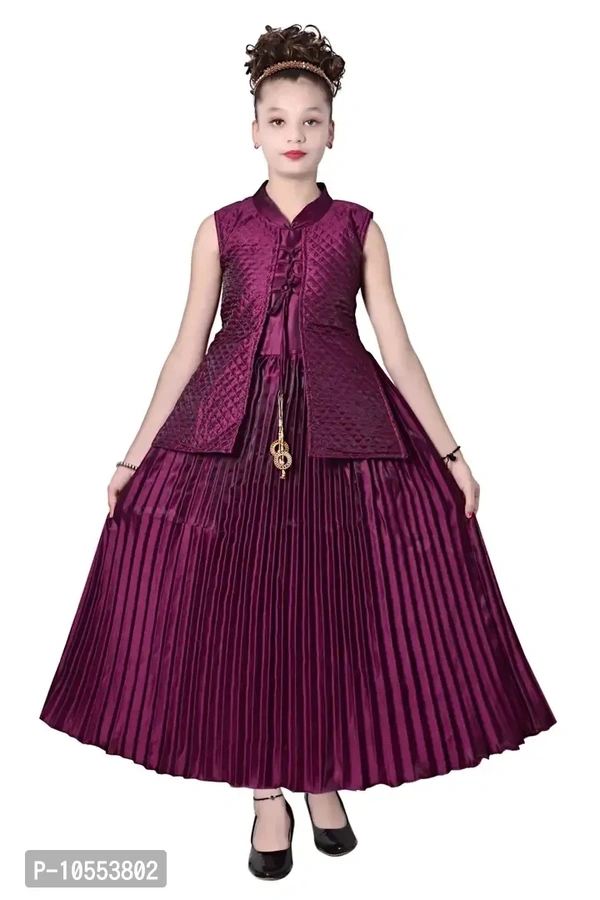 Stylish Girls Silk Blend Grown Dress