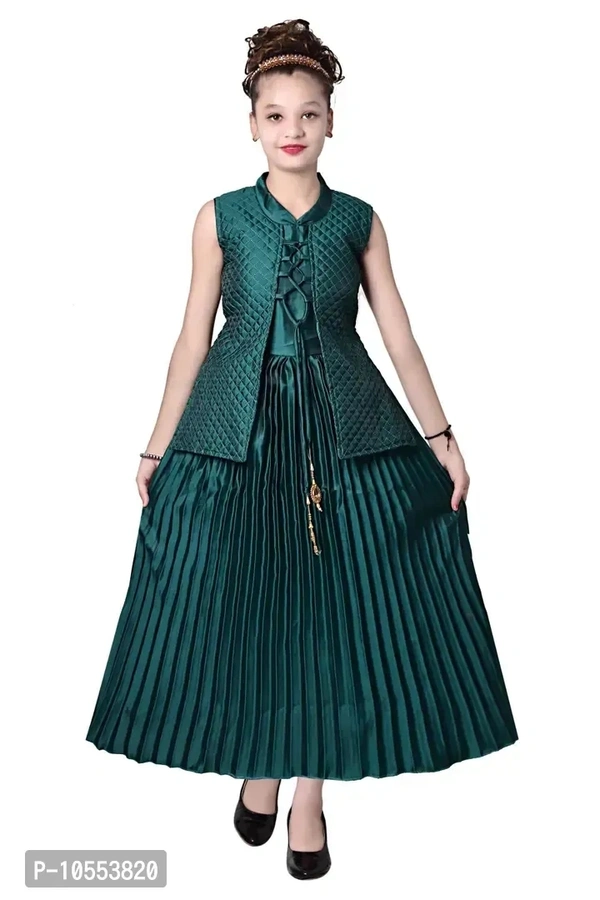 Stylish Girls Silk Blend Grown Dress