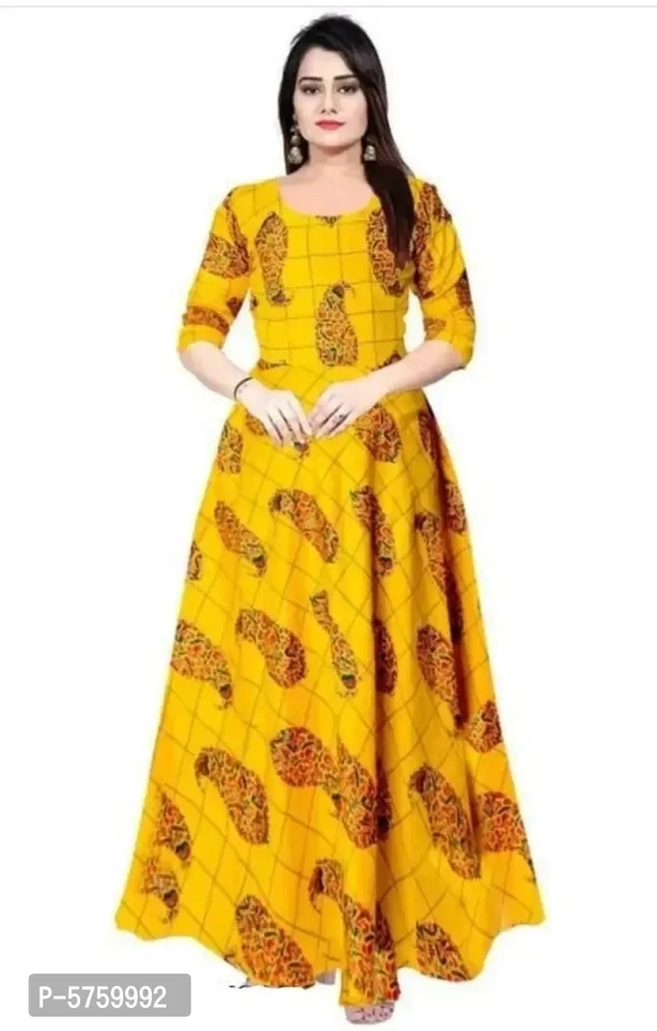 Rayon Printed Gown For Women