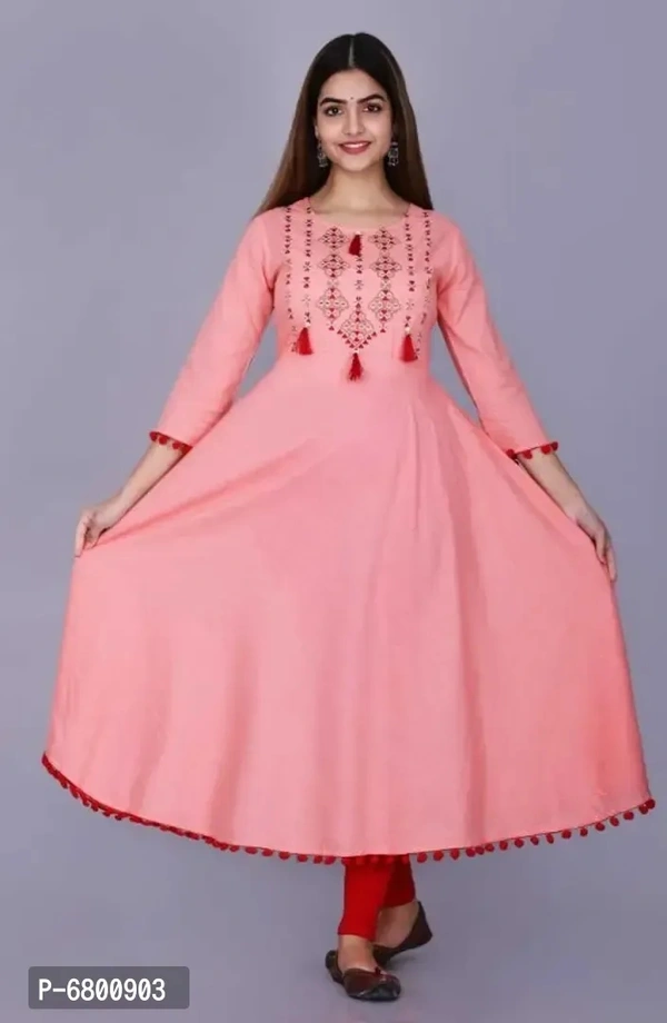 Trendy Rayon Pom Pom Gown