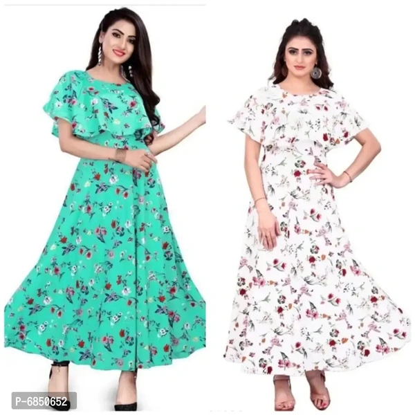 Beautiful Women Printed Feroji and White Gown