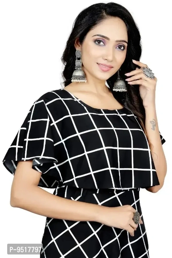 Fancy Crepe Printed Gown Black