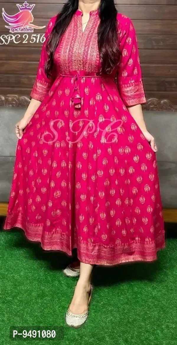 Fashionable Rayon Printed Gown For Women