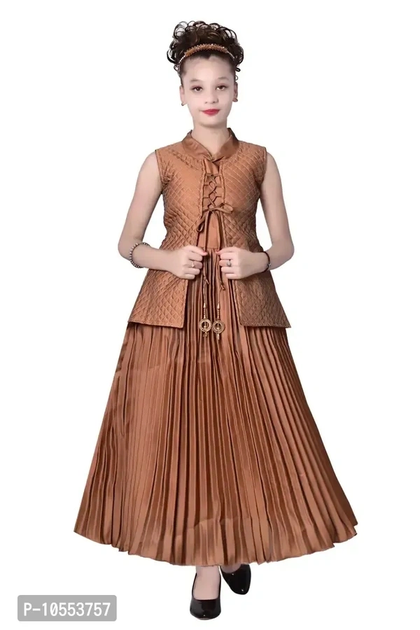 Stylish Girls Silk Blend Grown Dress