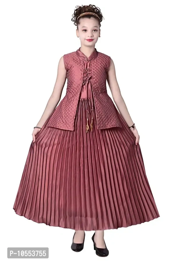 Stylish Girls Silk Blend Grown Dress