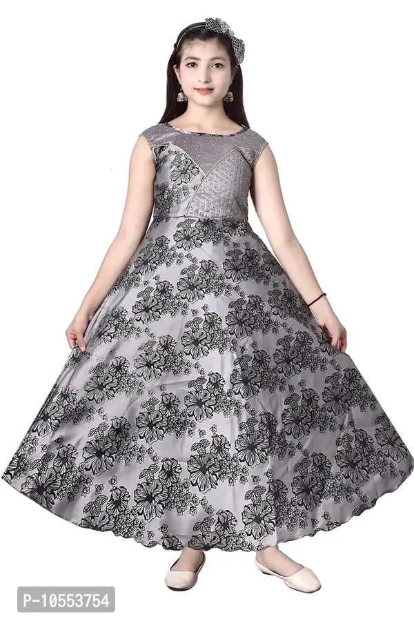 Stylish Girls Silk Blend Grown Dress