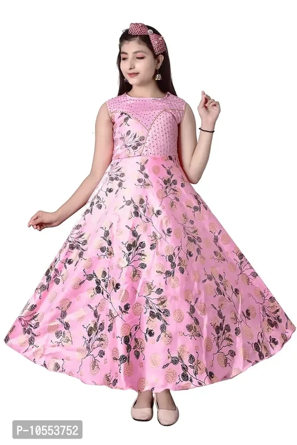 Stylish Girls Silk Blend Grown Dress