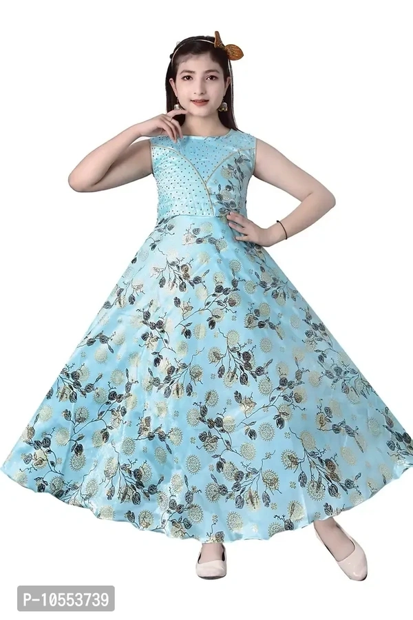 Stylish Girls Silk Blend Grown Dress