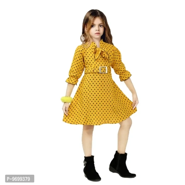 Premium Fancy Yellow Rayon Printed Frocks For Baby Girls
