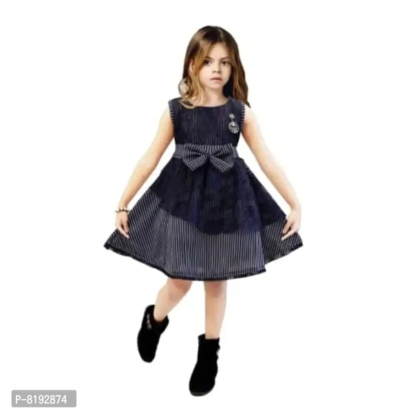 Suvee Cute Fashion Girl's Frock Dress Blue(Pack of 1)