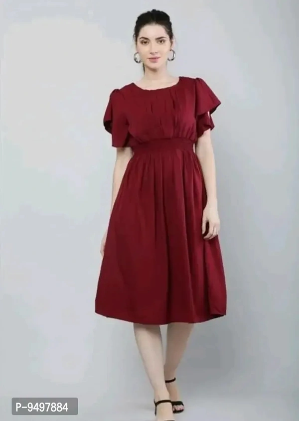 PLATING DRESS MAROON