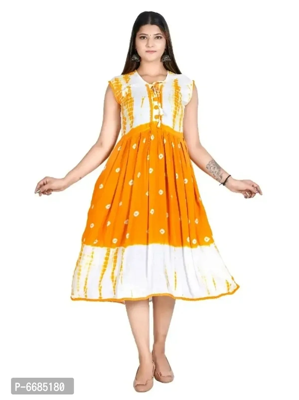 Stylish Rayon Printed Dress For Women