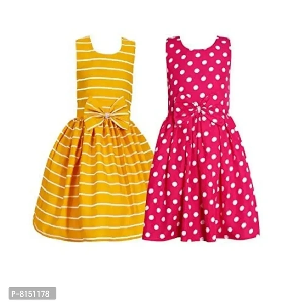 R Cube Girl's Poly Crape Straped Casual Wear Frock