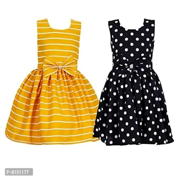 R Cube Girl's Poly Crape Straped Casual Wear Frock