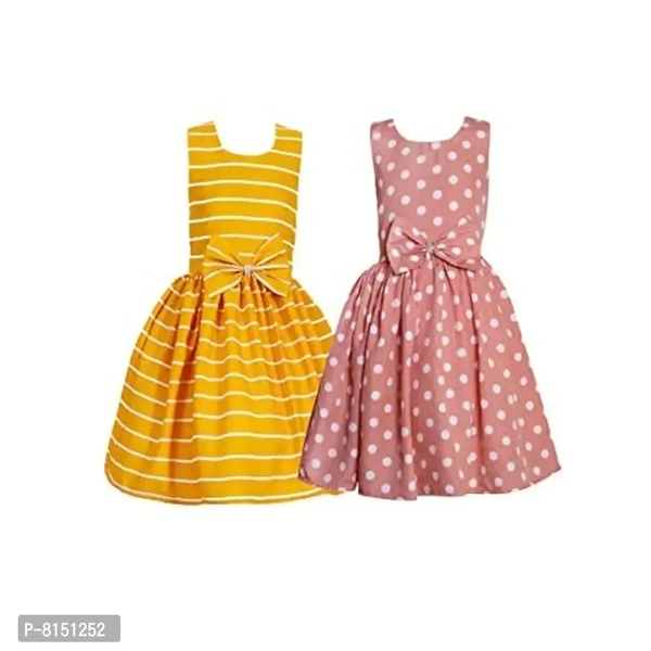 R Cube Girl's Poly Crape Straped Casual Wear Frock