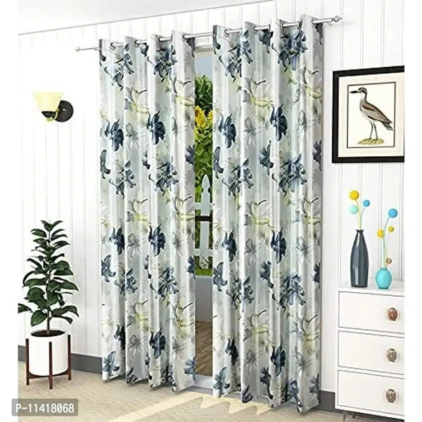 Femfairy? 1 Piece Premium Polyester Floral Window Curtain 5 Feet