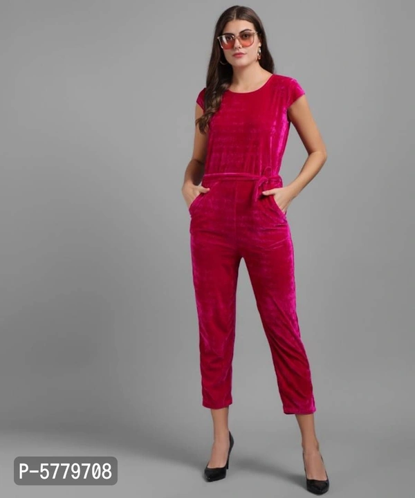 Vivient women pink velvet jumpsuits