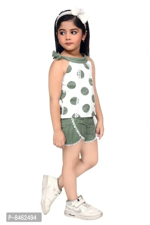 Kids Girls Cotton Blend Stylish HotPant Top Set