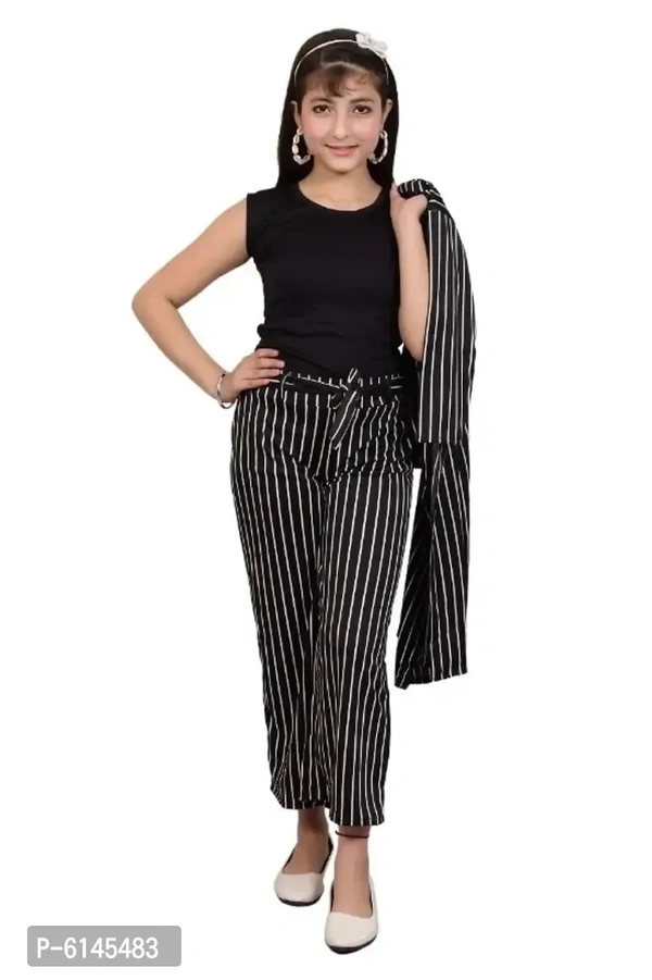 IMPORTED STRETCHABLE THREE PIECE DRESS. TOP PANT WITH REMOVABLE SHRUG.