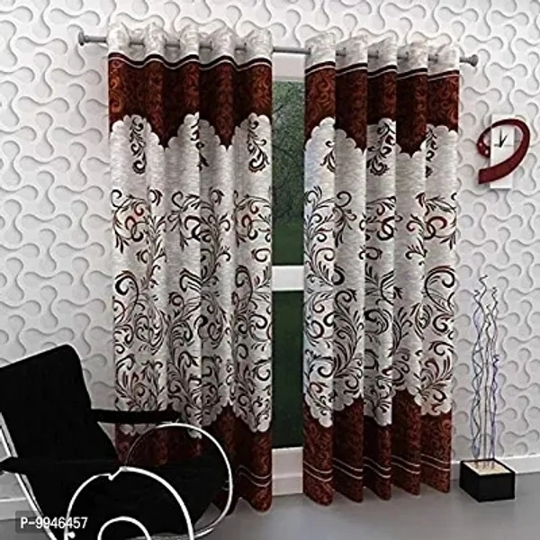 Green Printed Door Curtain 2 Pcs